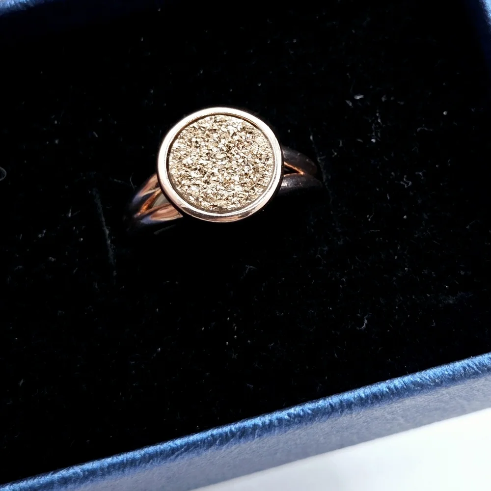 Elda and Co Rose Gold Shimmering Druzy Ring Size 5 NWT‎